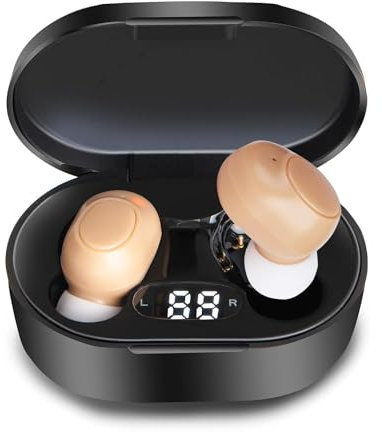 CIS Hearing Aids, Miniature Hearing Amplifiers for Adults with Noise Cancelling, Rechargeable Hearing Aids for Seniors with Crystal Clear Sound, and LED Power Display