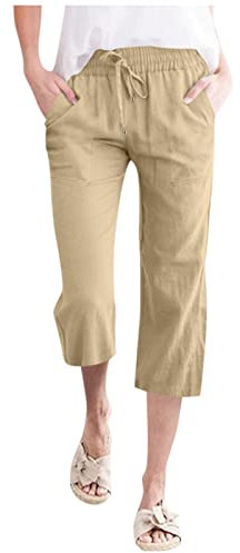 Frauen hoch taillierte Hose mit weitem Bein Mode Elastische Hose mit Kordelzug Bequeme Lange Hose mit geradem Bein Taschen Braune Hose Damen Kurz Hose Damen 3/4 Blau