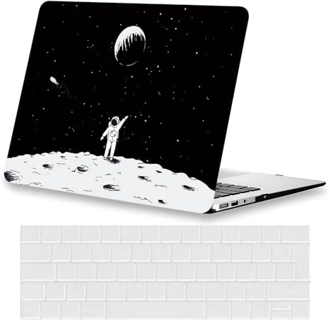 BYCeKe für MacBook Air 13.6 Hülle 2026-2022 M5-M2,Astronaut | Logo scheint durch, Hartplastikschale, mit Tastaturabdeckung, Anti-Fingerabdruck, Anti-Kratzer, schlank, leicht