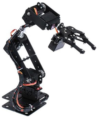 Natudeco Mechanischer Arm-Bausatz, Roboterarm-Klemmklaue, mechanischer Roboterarm-Greifer, automatischer Roboterarm-Bausatz mit 6 Motoren für den Schulunterricht