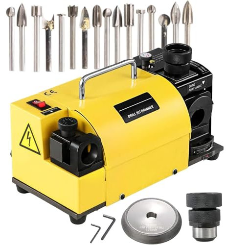 Affûteuse De Forets De 3 À 13 Mm, Affûteuse Électrique Multitâche, 11 Mandrins Standard, Angle Réglable De 95° À 135°, Vitesse De Rotation De 4400 Tr/min, Meule En Option Pour Le Meulage De Burins À C