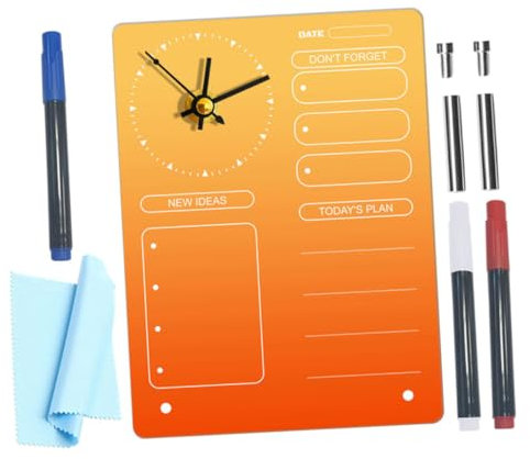 QUMIIRITY -memoboard Mit Uhr Desktop-planerboard Löschboard -whiteboard Multifunktions-memoboard Bürobrett Schreibtisch-whiteboard