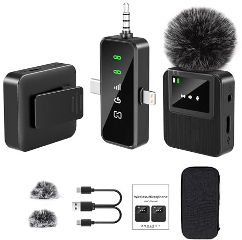 BAILIXIN 3-in-1 Mini Microphone for iPhone, Android, Camera – 328ft Long Range, 20H Battery, AI Noise Reduction, Wireless Microphones for Video Recording, YouTube, TikTok, Podcasts & Online Meetings