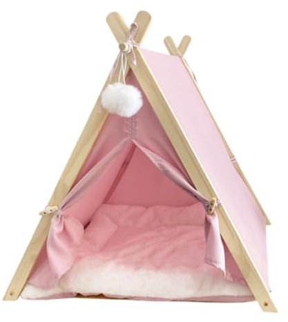 Tipi Zelt für Haustiere Katzenzelt Hundezelt Katzenzelt Katzentipi Hundehöhle Geschenkidee für Tiere (Rosa)