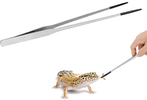 Edelstahl -Reptilien -Fütterungszange, extra lange Reptilien -Fütterungszange, Tank -Haustier -Feeder -Werkzeug mit Gummispitze, 10,6 Zoll Edelstahl Langzeitgriff Terrarium Feeder Tool für Fischtank -