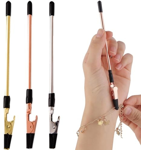 3 Pcs Bracelet Clasp Helper Tools, Stainless Steel Portable Jewelry Clasp Quick Release Fastening and Hooking Equipment for Fastening and Unfastening Watches Bracelets Necklaces
