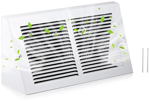 Honeydak 1 Pack Baseboard Vent Covers 14 x 6 Duct Opening Size Steel Triangular Baseboard Return Air Grille, Air Register Vent Cover Grill Diffuser, Outer Dimensions: 15-3/4 x 6-5/8