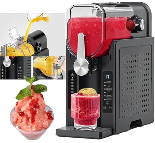 Macchina Per Granite 200w 1.6l Per La Casa, Senza Cubetti Di Ghiaccio, Autopulente,Macchina 6 In 1 Slushie Con 6 Impostazioni Per Slush, Cocktail, Frappé, Milkshake, Vino, Tecnologia Quickfreeze