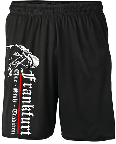 UGLYSHIRT Frankfurt Ehre & Stolz Shorts | Hessen Kurze Hose Sweatshorts Fanartikel Sport Stadt | M1