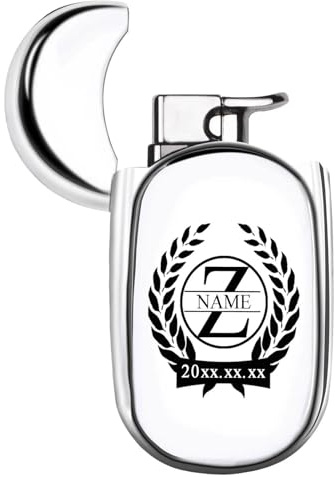 loongway Feuerzeug Personalisiert Sturmfeuerzeug Schwarz - Präzisionsflammenregelung & Namendesign Herren-Luxusgeschenk