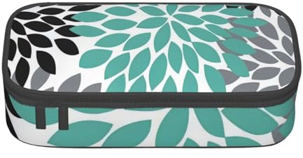 ZTPOWQA Trousse à crayons fonctionnelle et élégante avec imprimé de fleurs de dahlia pour adolescentes, filles, adultes, école, université, usage quotidien