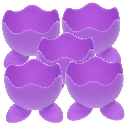 Sosoport 5piezas Bandeja De Silicona para Cocinar Huevos Portahuevos De Silicona Soporte para Huevos Cocidos para Desayunos