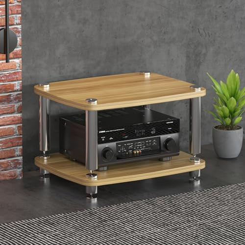 Audio-Regal und Gaming-Regal, Eck-AV-Media-Ständer für DVD/CD-Display, Entertainment-Center-Plattenspieler-Halter, moderne Möbel für Wohnzimmer und Gaming-Setup (rot, 60 x 48 x 38 cm)