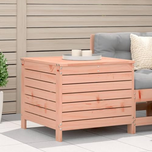 HaoChrymec Gartenhocker aus Massivholz Douglasie, Robustes Design, Fußhocker Outdoor, Latten-Design, Hocker für Terrasse, Garten oder Camping, 62 x 63.5 x 53.5 cm