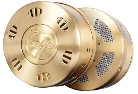 Baluue Scatola per Sigari di Moxa senza Fumo in Rame Oro, Compatta e Portatile Coperchio e Base, per Trattamenti Moxibustione Adulti e Anziani