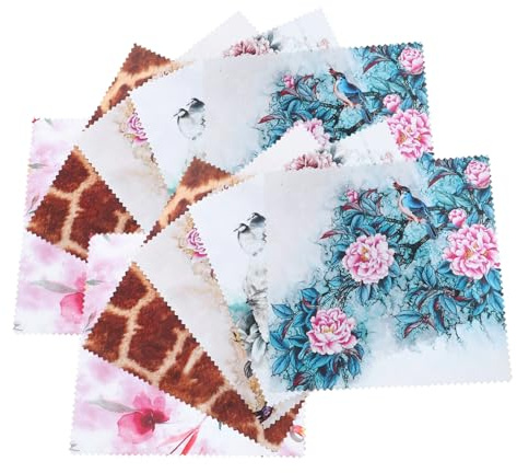 NOLITOY 10 pièces Chiffons Microfibre pour Lentilles Nettoyage Lunettes Écrans Bijoux Lingettes Imprimées Multi-usages Portable et Doux
