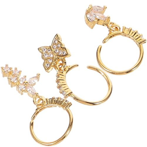 Abaodam Lot De 3 Anneaux De Nez En Acier Inoxydable Bijou Pour Le Nez Avec Perle Piercing Anneau Pour Fêtes Soirées Club Et Scène 1.50 X 1.10 X 0.50 Cm