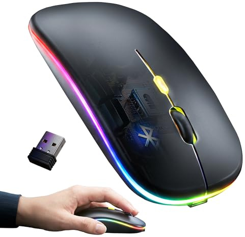 PMR SHOP Ratón Inalámbrico Ultrapreciso Premium Conexión USB 2.4G con Receptor Nano | Silencioso y Recargable | 3 Niveles dpi Ajustables | Compatible con PC, Portátil y Windows