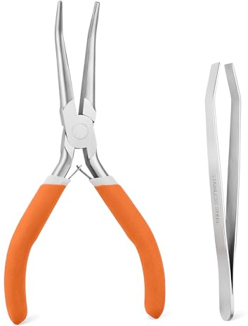 2 PCS Fish Bone Pliers Tweezers Kit, Stainless Steel Fish Deboning Tool, Flat Pliers for Kitchen All Kinds of Fishes