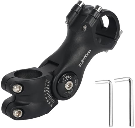 Fahrradlenker Vorbau Verstellbar ±60°, 31,8mm/25,4mm Fahrrad Vorbau Riser, Aluminium Lenkererhöhung Fahrrad, 85mm 100mm 120mm 124mm, Geeignet für MTB, Rennrad, Mountainbike, BMX (31,8 x 100 mm)