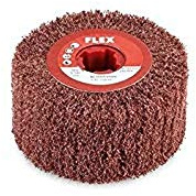 Flex Schleif-Vlies (100 Ø x 100, Korn A 160 medium, Vlieswalze aus Nylongewebe, mit Keilnut, für Edelstahl/Kupfer/Alu/Messing/Kunststoff + Holz, Schleifband, Schleifwerkzeug) 256.974