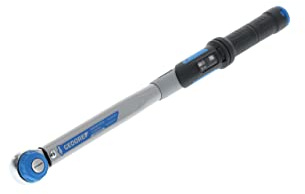 GEDORE Dremaster Drehmomentschlüssel, 1/2 Zoll, 40-200 Nm, Pilzkopf-Umsteckvierkant mit Kugelsicherung, Stahlrohr, Silber/Schwarz/Blau