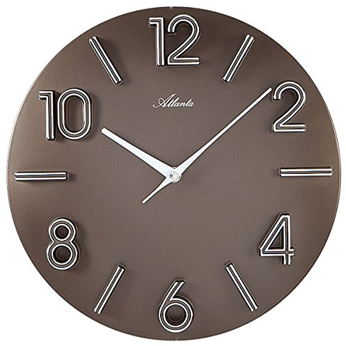 Atlanta Wanduhr Quarz Braun Rund Modern Analog - 4397-3