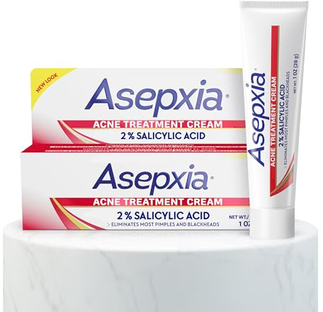 Asepxia 2% Salicylic Acid Acne Spot Treatment Cream | Drying Formula Targets Acne, Clears & Prevents Blemishes, Reduces Redness, Penetrates Pores, Pimple Cream, 1 Oz, 1-Pack
