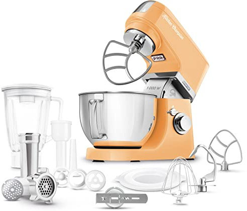 Sencor STM 6353OR Robot Multifonctions 1 000 W Robot Pâtissier, Blender Professionnel 8 Vitesses Fonction PULSE Bol d'Acier Inoxydable 4,5 L