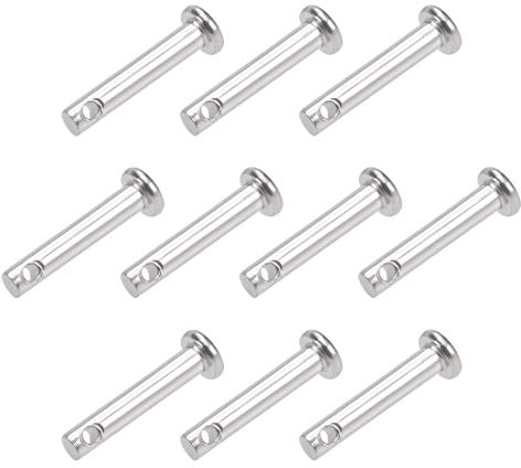 sourcing map 10 Stück Steckbolzen Einzelnloch Gabelbolzen Stifte 3mm X 16mm Splintstift Flachkopf Edelstahl 304 Link Scharnierstift