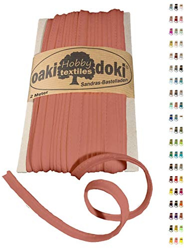 Sandras-Bastelladen Oaki Doki Paspelband/Biesenband Tricot de Luxe Jersey 2m Ø 3mm 133-Lachs