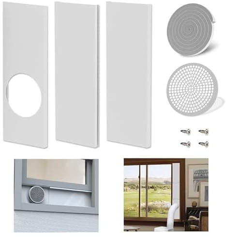 Mxclimate Portable Air Conditioner Window Seal Kit Compatible with 5” Diameter Exhaust AC Hose, Adjustable Sealing Panels for Sliding, Hung Windows