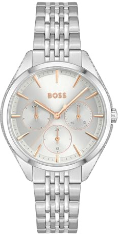 BOSS Multi Zifferblatt Quarz Uhr für Damen Kollektion SAYA mit Silbernes Edelstahlarmband - 1502640
