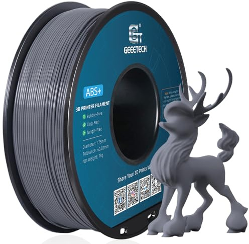 GEEETECH ABS+ Filament 1,75 mm, 3D Drucker Filament ABS 1KG Spool, Maßgenauigkeit +/- 0,03mm, Grau