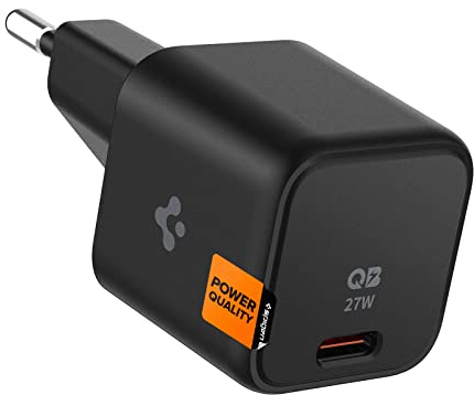 Spigen Chargeur USB C, Chargeur Mural 27W, Chargeur Super Rapide 25W Type C, USB C PD PPS pour Galaxy S23 S22 Ultra Plus S21 FE Z Fold Flip 4 3 iPhone 14 13 Plus Pro Max Mini Plus iPad Air