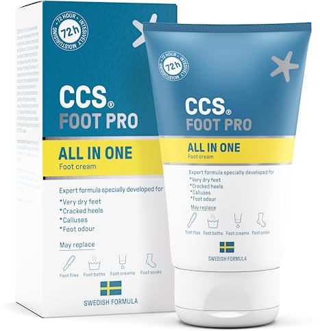 CCS All In One Foot Cream 100ml - Foot Pro Cream for Cracked Heels, Dry Skin & Calluses Feet - Foot Moisturiser - Developed for Very Dry Feet, Cracked Heels, Calluses and Foot Odour