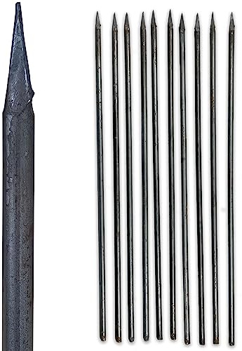UvV Shop UVEN16 Schmiede Erdnagel als Schnureisen Schnurnagel Schnurpfahl Schnurstangen für Maurer, Galabau 1000 mm Set (10)