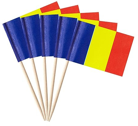 stidsds Lot de 100 cure-dents nationaux Drapeau A (Roumanie)