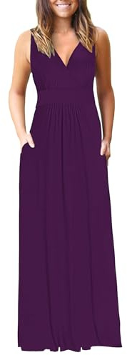 AUSELILY Sommerkleid Damen Lang Maxikleid Sommer Abendkleid Wickelkleid