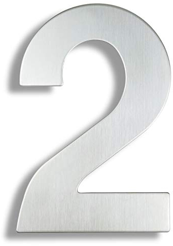 WANGZEYU Hausnummer 15 cm Haus Nummernzeichen # 0-9 Outdoor Silver 6 Inch.Door Zahlen Teller Home Adresse Beschilderung Äußeres Groß Hausnummernschild(2)