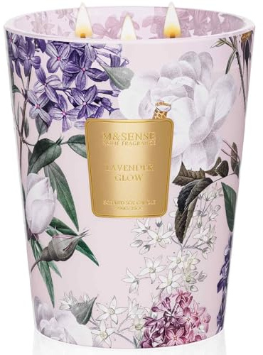 M&SENSE Große Duftkerze Peony & Blush Sude, natürliche Frühlingskerzen 990g 150 Stunden lang anhaltende langsame Verbrennung, Kerzengeschenke Raumdekoration für Frauen und Männer