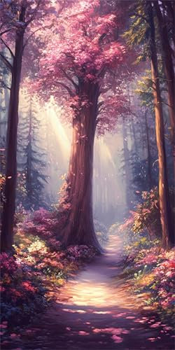 Malen Nach Zahlen Erwachsene Groß Wald, Malen Nach Zahlen Erwachsene Groß Traum, Paint by Numbers Leinwand XXL 100 x 50 cm, DIY Kreativ Bastelset Handgemalt Ölgemälde Home Décor, Mädchen Geschenk T540