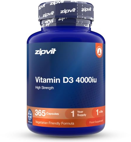Zipvit Vitamin D3 4000iu - High Strength Vitamin D Softgels | 12 Months Supply - Cholecalciferol Form - Supports Bones, Muscles & Immunity - 3rd Party Tested - Vegetarian