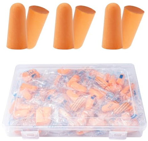 50 Paia Tappi per le Orecchie Schiuma, Morbidi Tappi per Orecchie per Dormire per Il Sonno con Un Rapporto Rapporto Segnale/Rumore Di 38 DB, Tappi Orecchie Antirumore per Russare, Studiare, Viaggiare