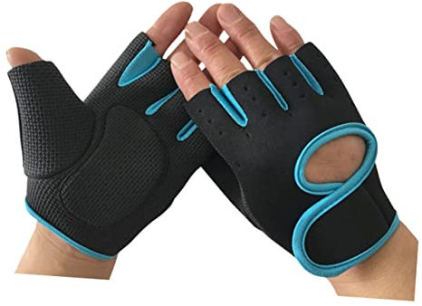 BESPORTBLE Fahrradhandschuhe Halbfinger Für Training Gewichtheben Und Fitness Outdoor Sport Radfahren Schutzhandschuhe Mit Rutschfester Gripp Schwarz Und Blau