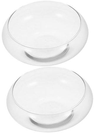 Alipis 2pcs Round Hydroponic Flower Pot Glass Desktop Planter for Succulent Plant Modern Aesthetic Vase for Indoor/outdoor Use