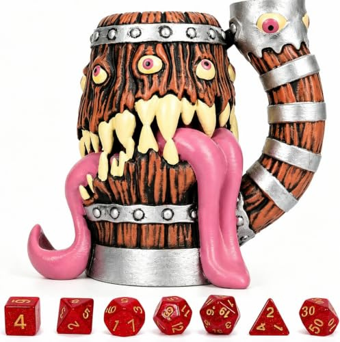 Luazuri Dice Tower Mug DND Dice Rolling Tower avec 7 dés