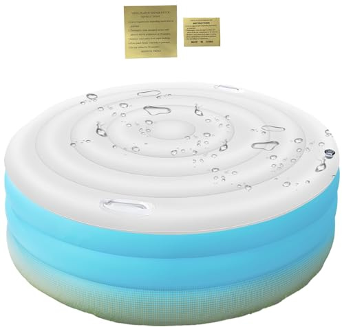 Cubierta inflable para bañera de hidromasaje, protector de tapa de bañera de hidromasaje con asas, accesorios de spa resistentes a la intemperie para mantenimiento de desechos de viento y nieve al