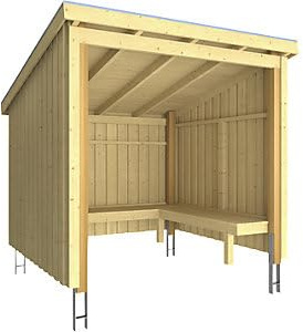 kaiserkraft | Casetta per barbecue Nordic | in legno | alt x largh x prof 2200 x 2180 x 2290 mm (5 m²)