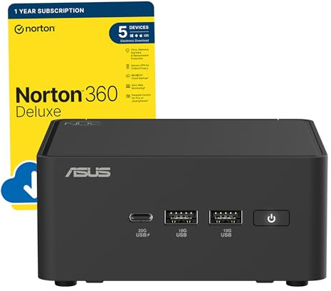 ASUS NUC 15 Pro AI-Ready Mini PC Desktop (Intel Core Ultra 7 255H, 32 GB DDR5 RAM, 1 TB PCIe Gen 4 SSD, WiFi 7, BT 5.4, Windows 11 Pro) includes Free Norton 360 Deluxe Anti virus